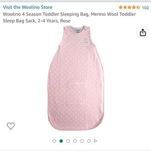 Woolino 4 Season Merino Wool Toddler Sleep Sack, 2-4 Years, Rose